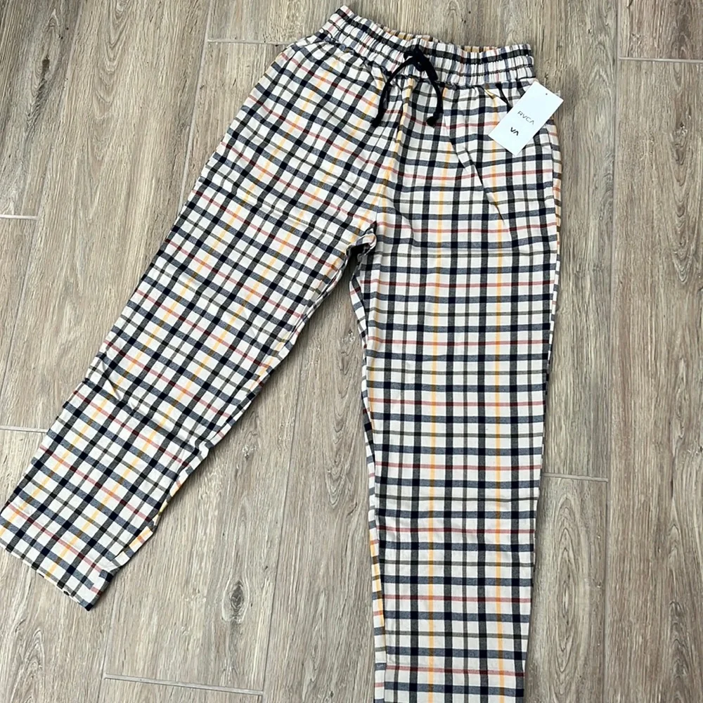 🔥 RVCA TETRAS PLAID HIGH RISE RETRO PANT FOR WOMEN 🔥 - Picture 4 of 12